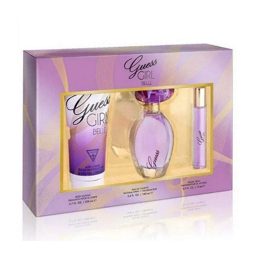 Guess Girl Belle Set 3 Piece Gift Set With 3.4 Oz EDT Women's Gift Sets Guess