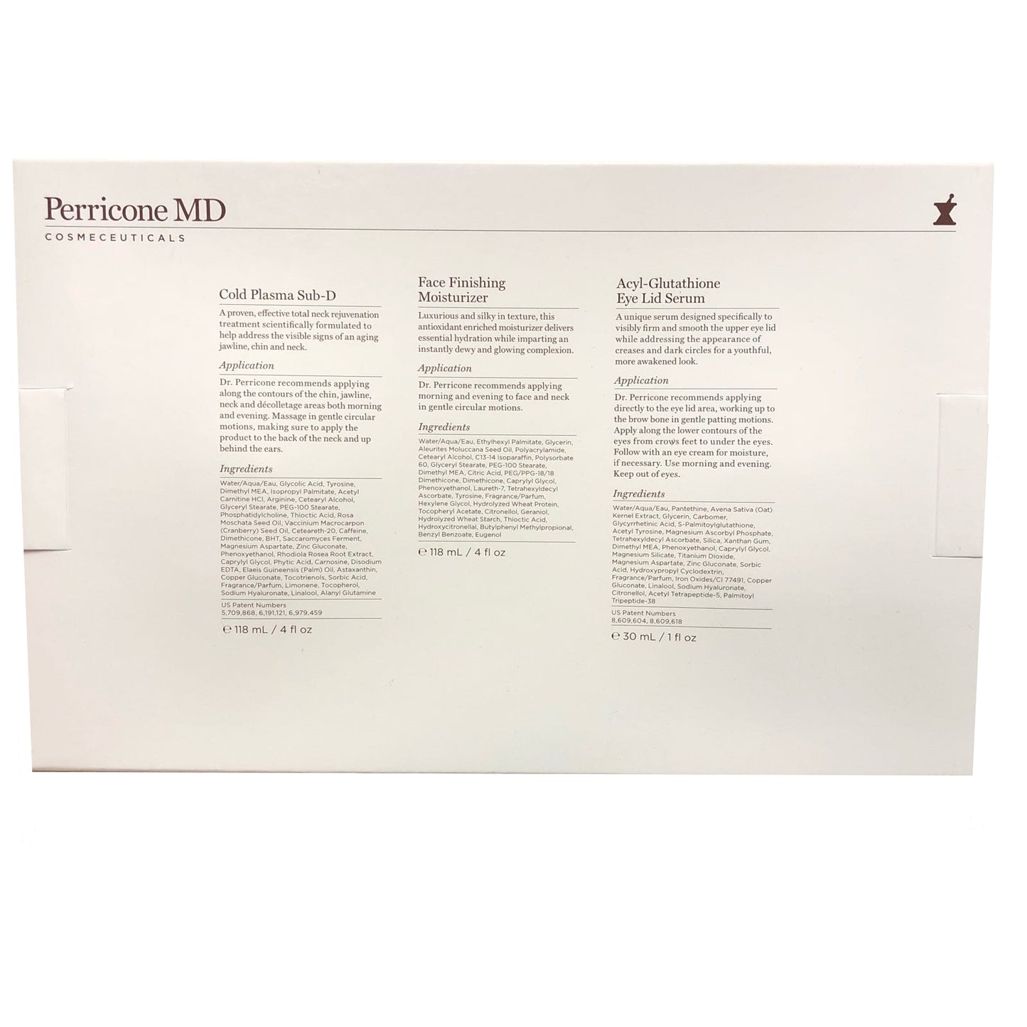 Perricone Md Face, Eye And Neck Daily Essentials 3 pc Set New