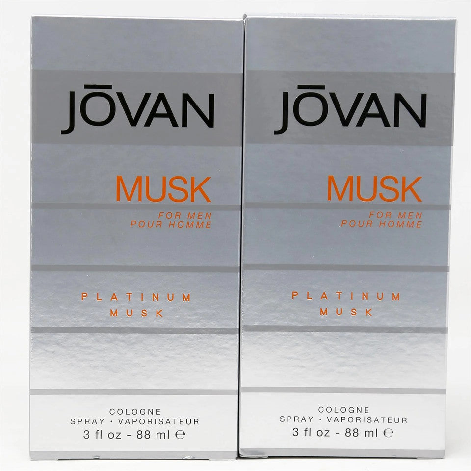 Jovan Platinum Musk by Jovan Cologne Spray 3 oz for Men Pack of 2