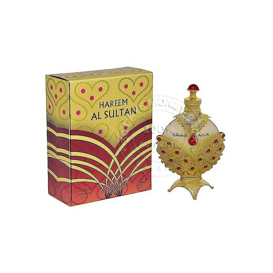 KHADLAJ PERFUMES Hareem Al Sultan Concentrated Perfume Oil Gold for Women, 1.18 Ounce