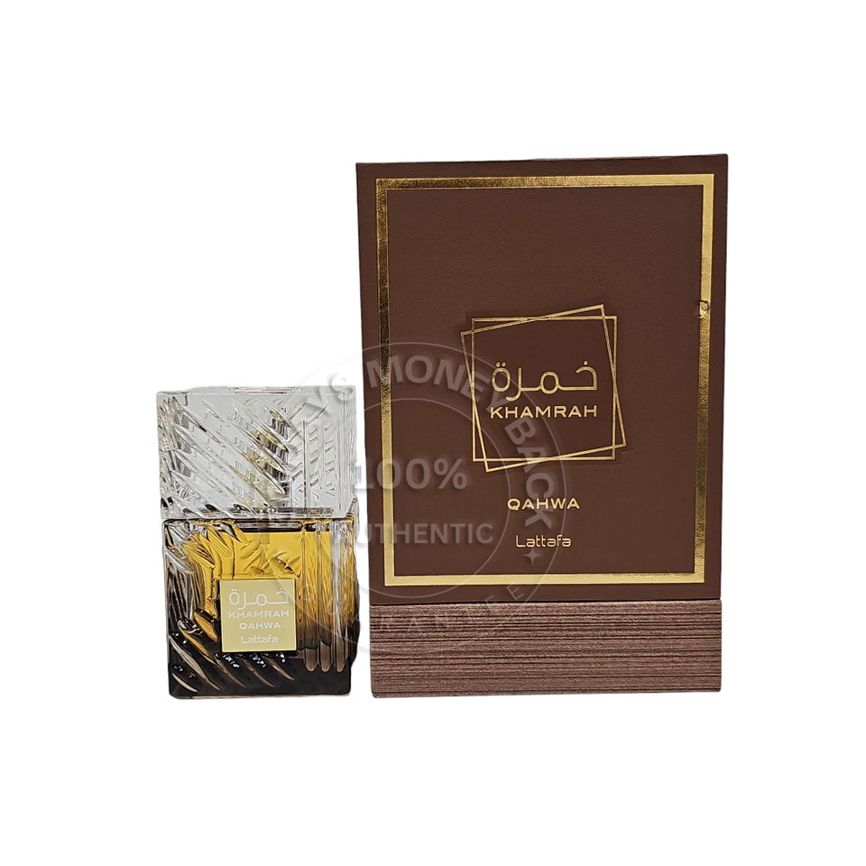 Lattafa Khamrah Qahwa by Lattafa Eau De Parfum Spray (Unisex) 3.4 oz for Men