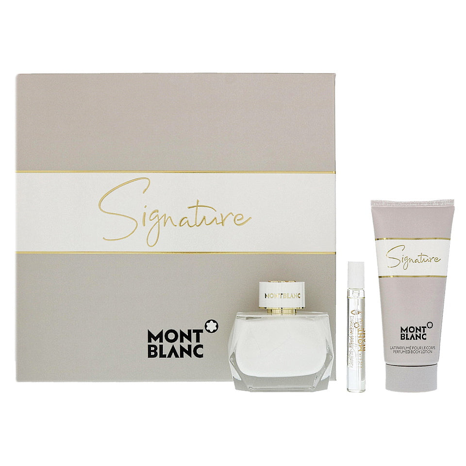 Mont Blanc Signature Women 3 Piece Gift Set - 3.0 Oz Eau De Parfum Spray