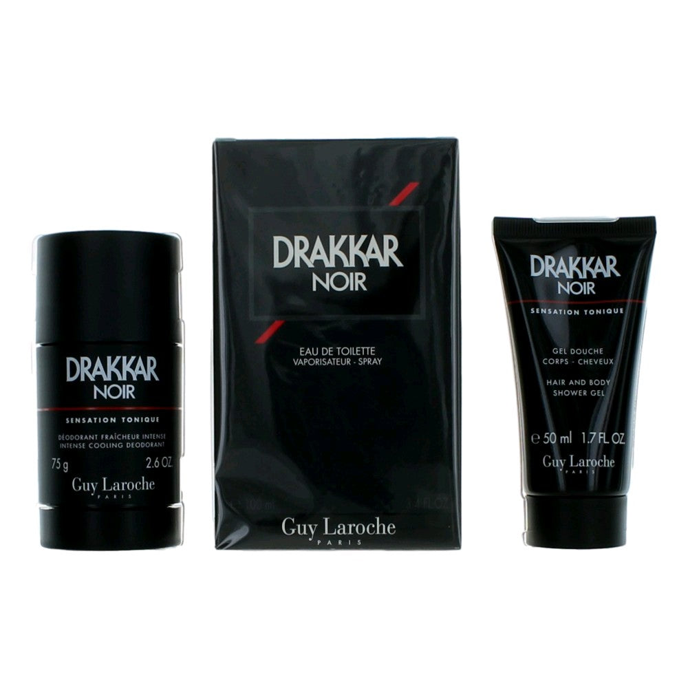 Drakkar Noir Eau de Toilette 3PCS Gift Set For Men
