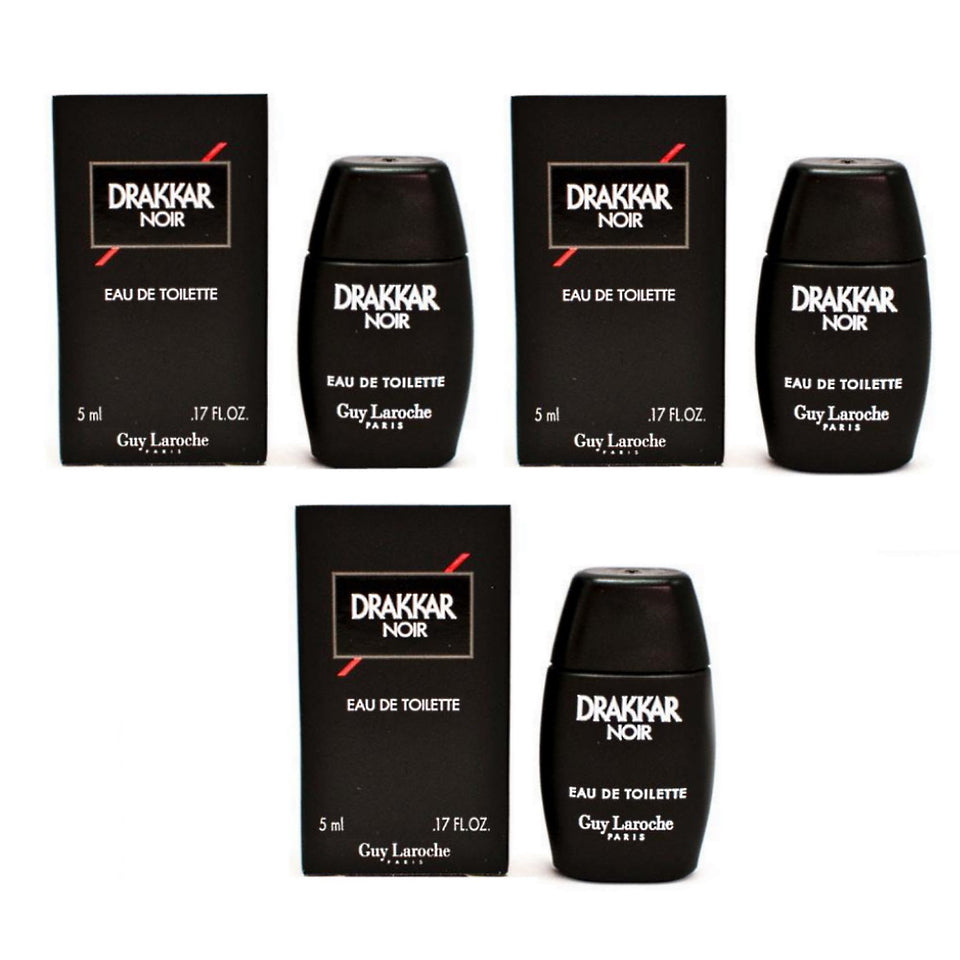 Drakkar Noir Eau de Toilette 0.17 oz / 5 ml SPLASH (SET OF 3)