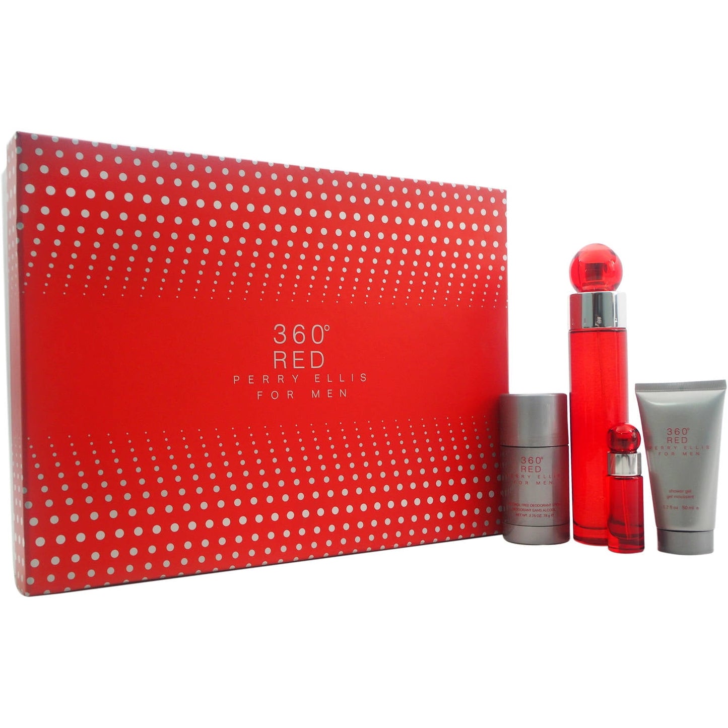360 Red Perry Ellis For Men 4 Pc Gift Set Eau De Toilette New In Box