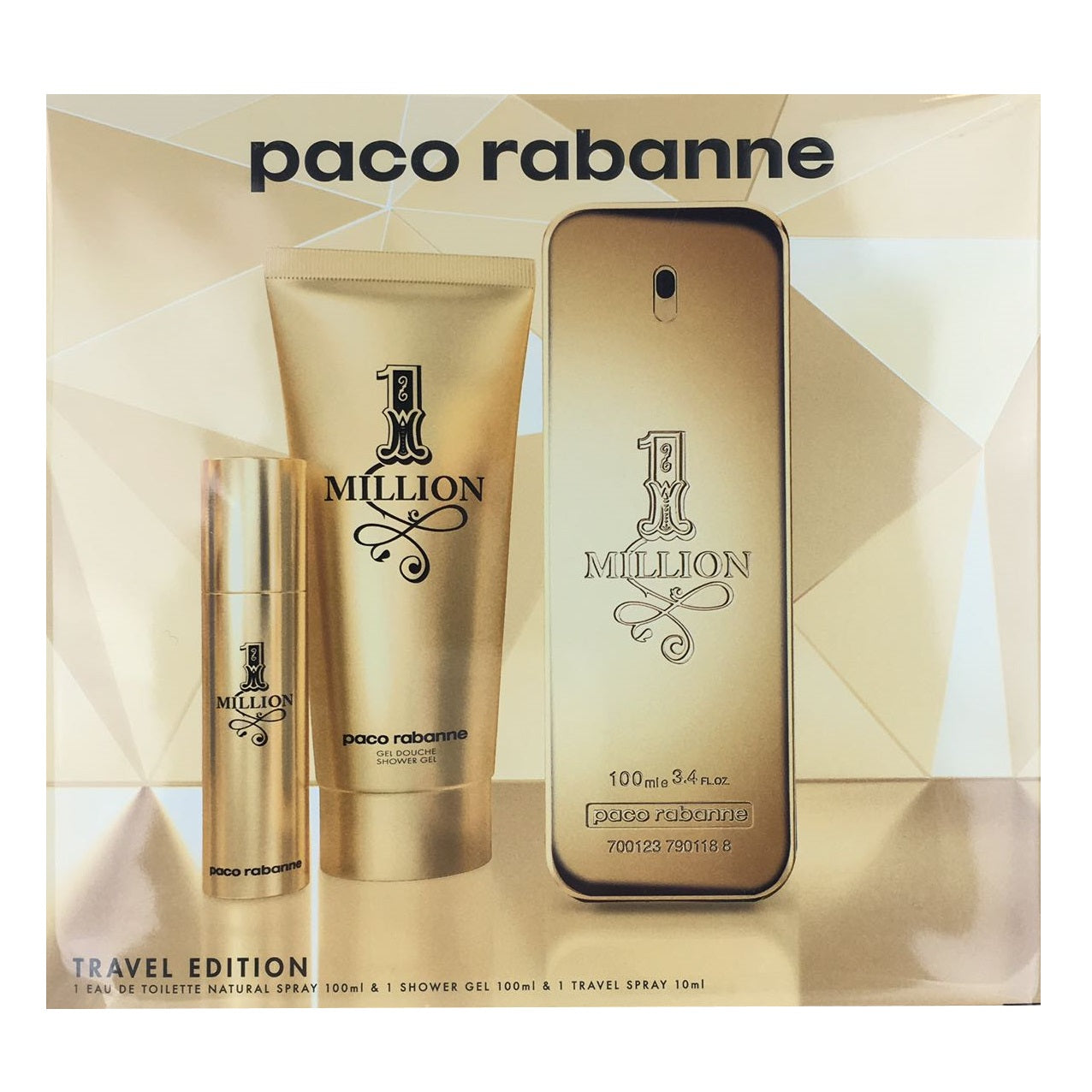 Paco Rabanne 1 Million Eau De Toilette 3 Pcs Gift Set For Men