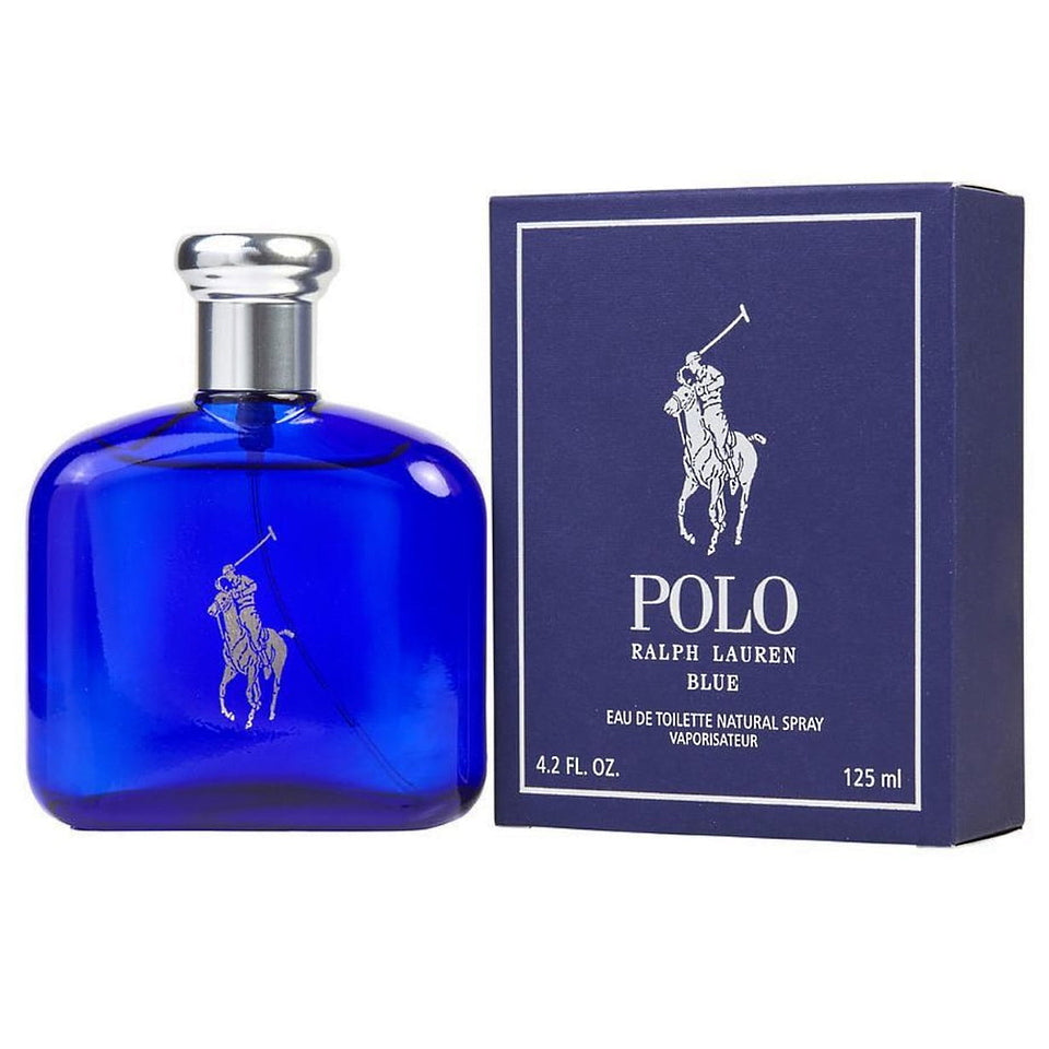 Ralph Lauren Polo Blue Eau De Toilette 4.2 oz / 125 ml Spray For Men - Not Sealed