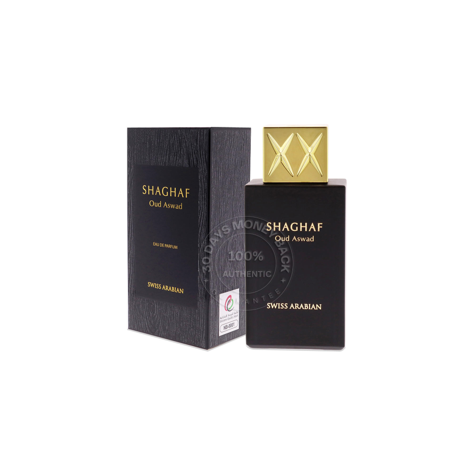 SHAGHAF OUD ASWAD by Swiss Arabian Perfumes EAU DE PARFUM SPRAY 2.5 OZ
