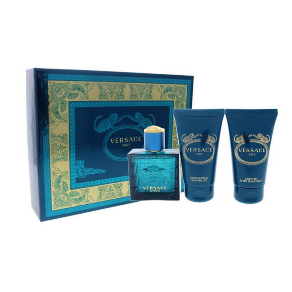 Versace Eros 1.7 oz Eau de Toilette 3PCS Gift Set For Men
