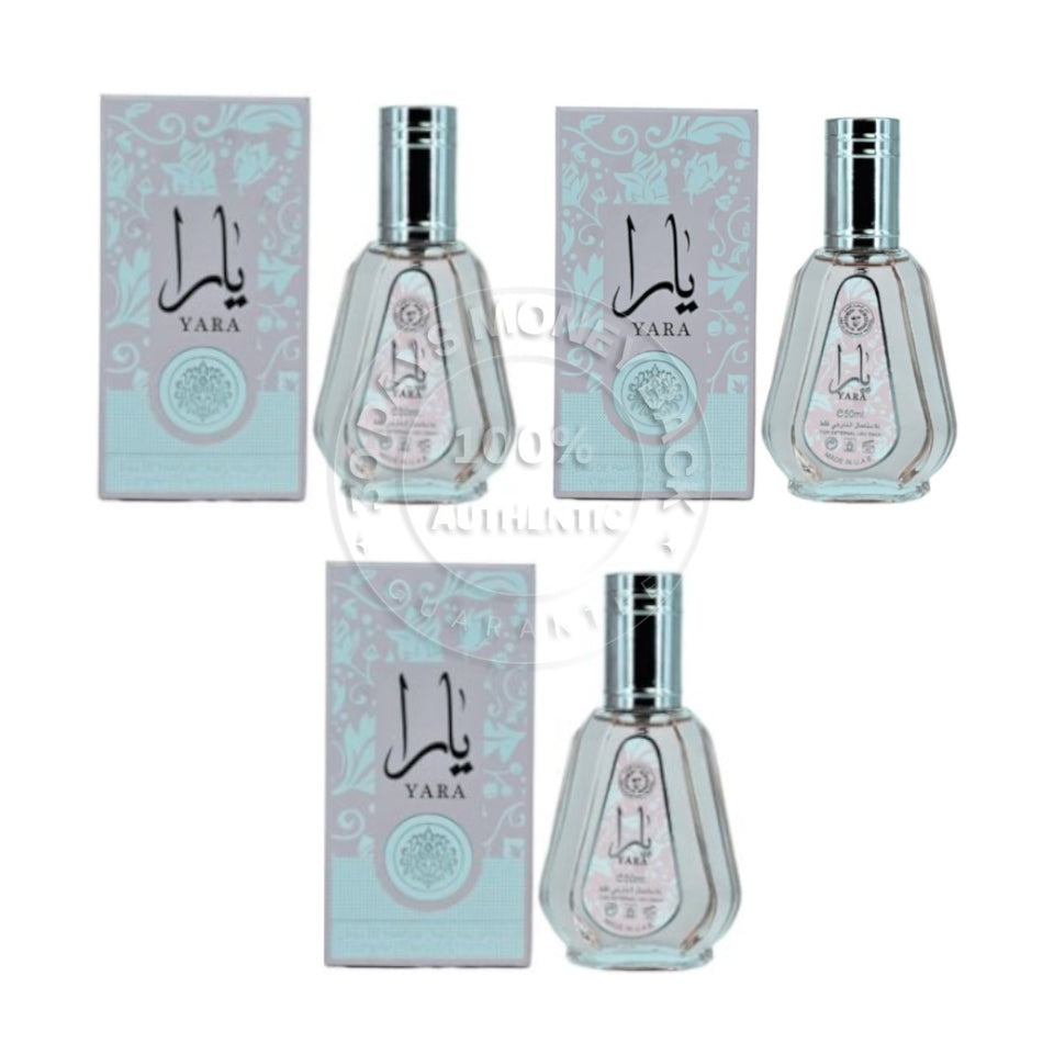 Lattafa Yara Eau De Parfum 1.7 oz / 50 ml Spray Women (Pack of 3)