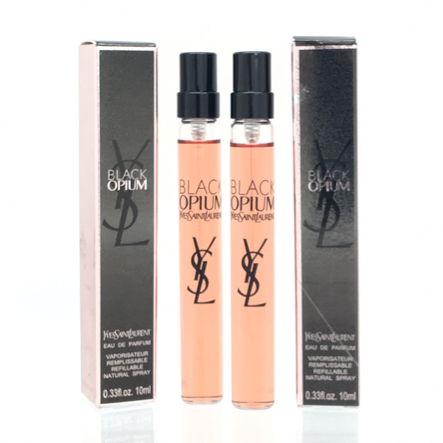 Yves Saint Laurent BLACK OPIUM 0.33oz / 10ML Eau De ParfumTravel Spray (Set Of 2)