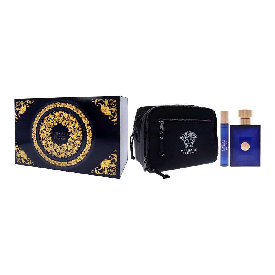 Versace Dylan Blue Pour Homme 3PCS Eau de Toilette Gift Set - Trousse