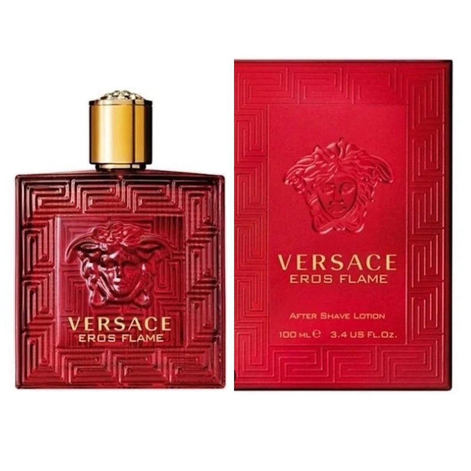 Versace EROS FLAME 3.4 oz / 100 ml AFTER SHAVE LOTION Splash for Men NEW!