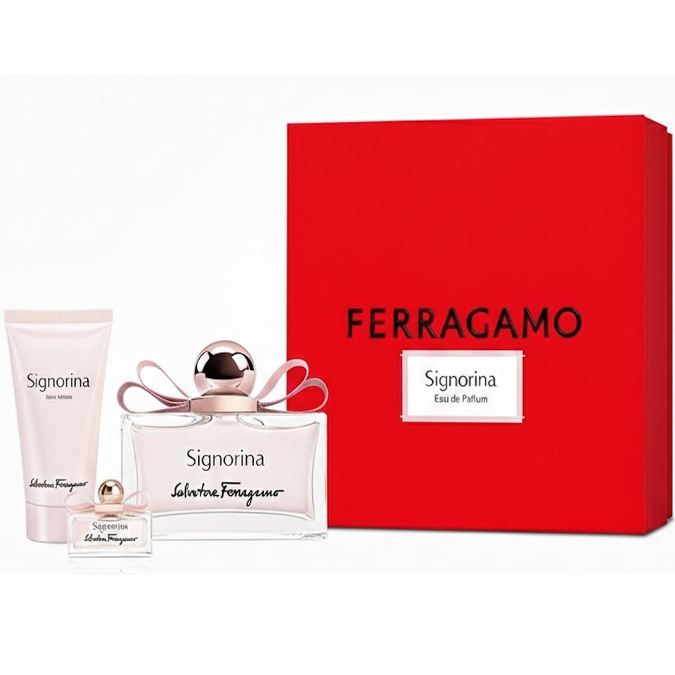 Salvatore Ferragamo SIGNORINA Women 3PC Set (1.7 oz BL + 3.4 oz EDP + 5 ml EDP)