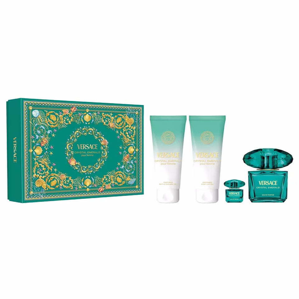 Versace Crystal Emerald Pour Femme EDP 4pc Gift Set For Women