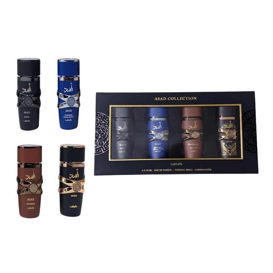 ASAD  Eau De Parfum  4 PC 25 ml  Gift Set Collection Spray for Men by Lattafa