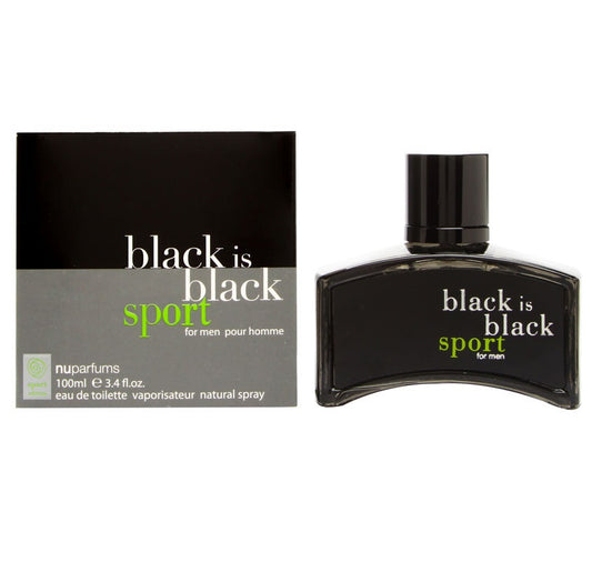 Nuparfums Black Is Black Sport For Men Pour Homme EDT 3.4 oz / 100 ML Sealed