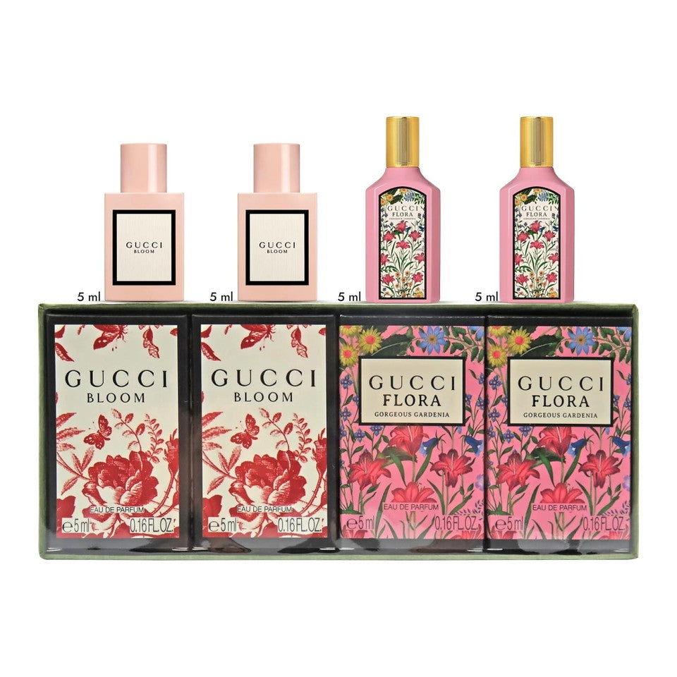 Gucci Bloom and Flora 4 pcs Miniature Gift Set For Women