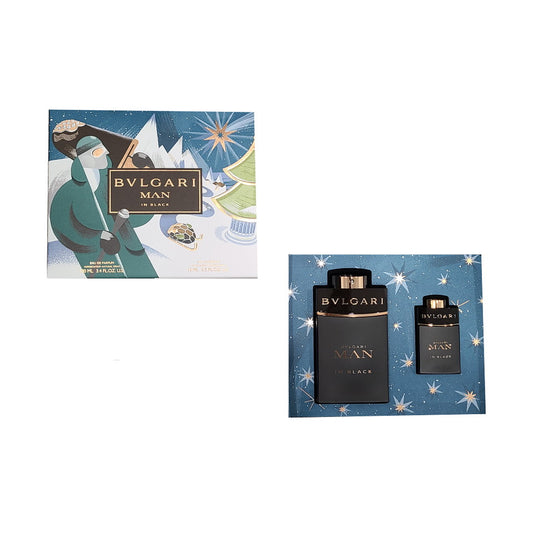 Bvlgari Man in Black 2 Pieces Set 3.4 oz & 0.5 oz Eau De Parfum Spray Men