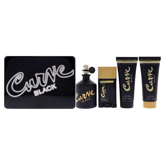 Liz Claiborne Curve Black Cologne  4PCS Gift Set For Men
