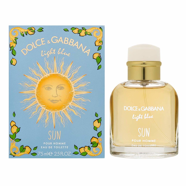 Dolce & Gabbana Light Blue Sun EDT 2.5 oz / 75 ml Spray for Men  DAMAGED BOX