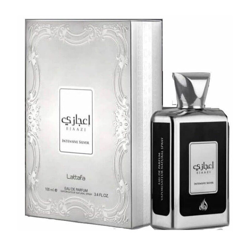 Ejaazi Intensive Silver Eau De Parfum 3.4 oz / 100 ml Lattafa for Unisex