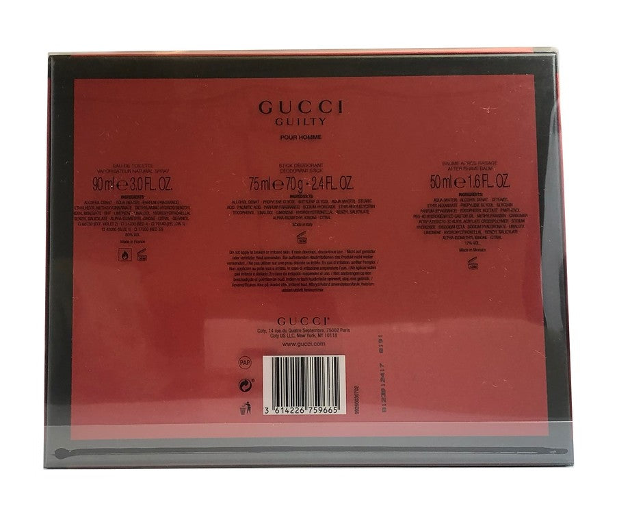 Gucci Guilty Pour Homme 3 Piece Gift Set For Men