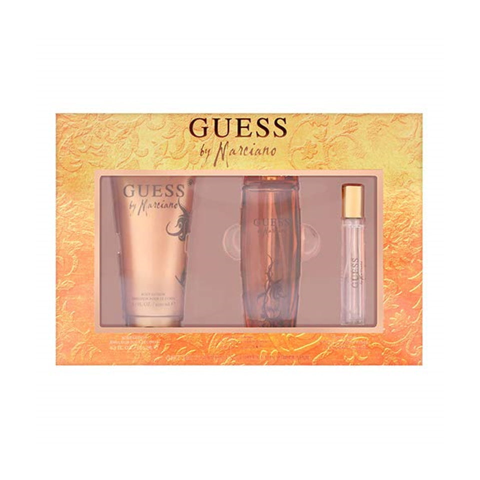 GUESS BY MARCIANO - EAU DE PARFUM SPRAY 3.4 OZ & BODY LOTION 6.7 OZ & EAU DE PARFUM SPRAY 0.5 OZ
