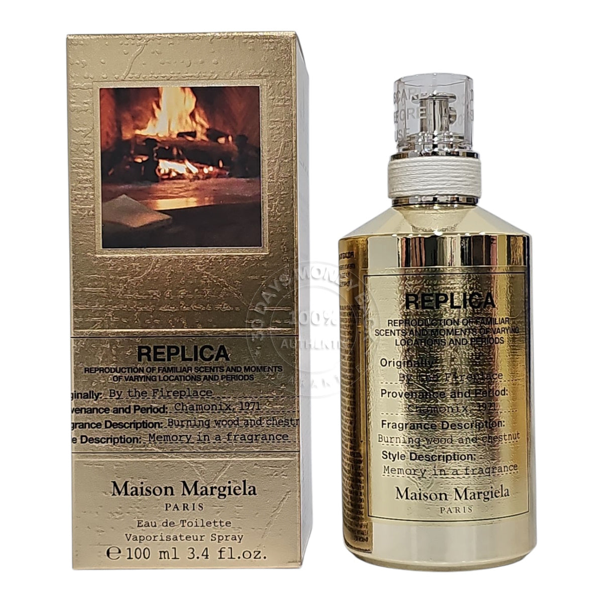 Replica By the Fireplace 3.4 oz / 100 ml EDT Unisex Spray Limited Edition Gold