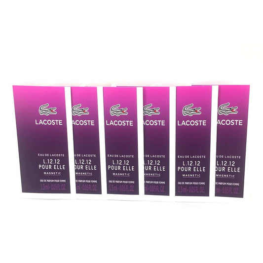 Lacoste Pour Elle Magnetic Eau De Parfum Pour Femme 0.05 oz SET OF 6 VIALS