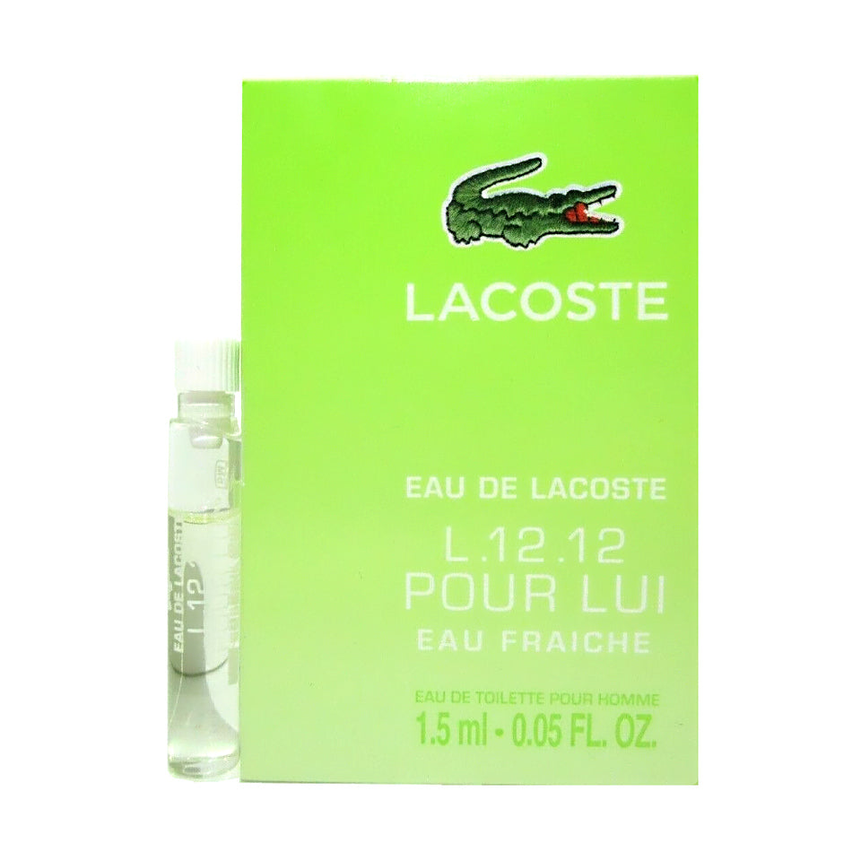 Lacoste Eau De Lacoste L.12.12 Pour Lui Eau Fraiche EDT 0.05 oz/ 1.5 ml Splash Set of 15 Vials For Men