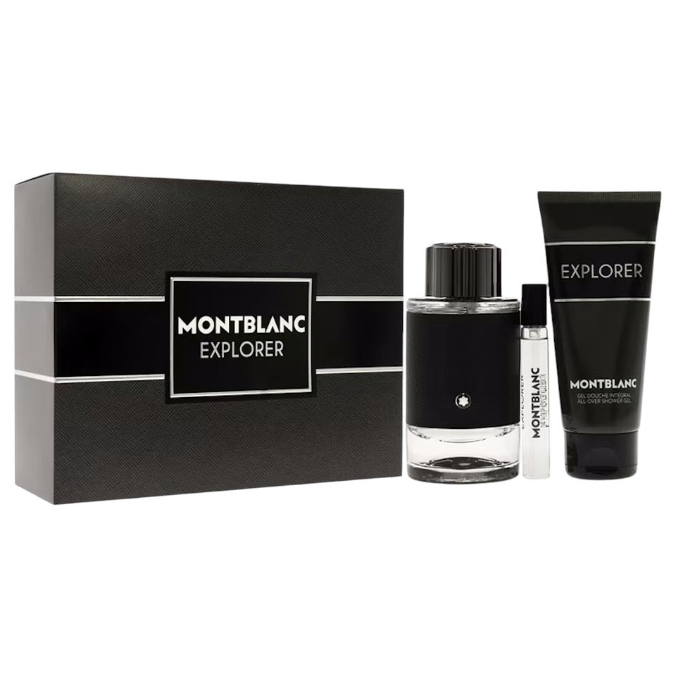 MONT BLANC EXPLORER  EAU DE PARFUM  3.3 OZ  / 100 ML  3-PC GIFTSET FOR MEN
