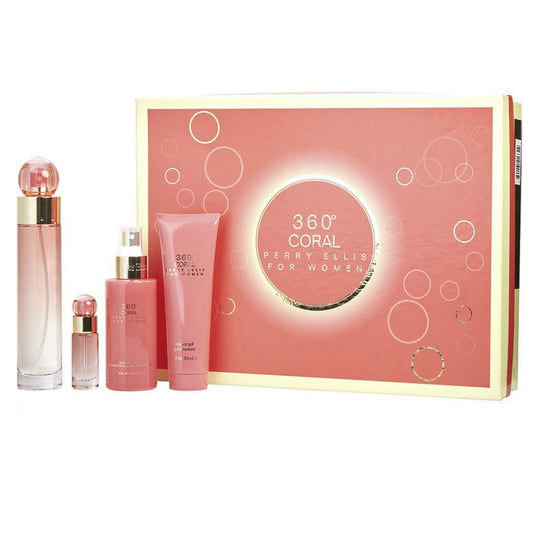 Perry Ellis 360 Coral Eau de Parfum 4PCS Gift Set For Women