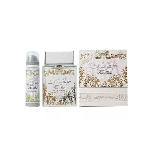 Lattafa Pure Musk EDP 3.4 oz Unisex Spray And 1.7 oz Deodorant