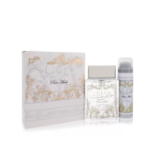 Lattafa Pure Khalis Musk Eau De Parfum 3.4 Oz EDP Spray + 1.7 Oz Deodorant Spray Lattafa