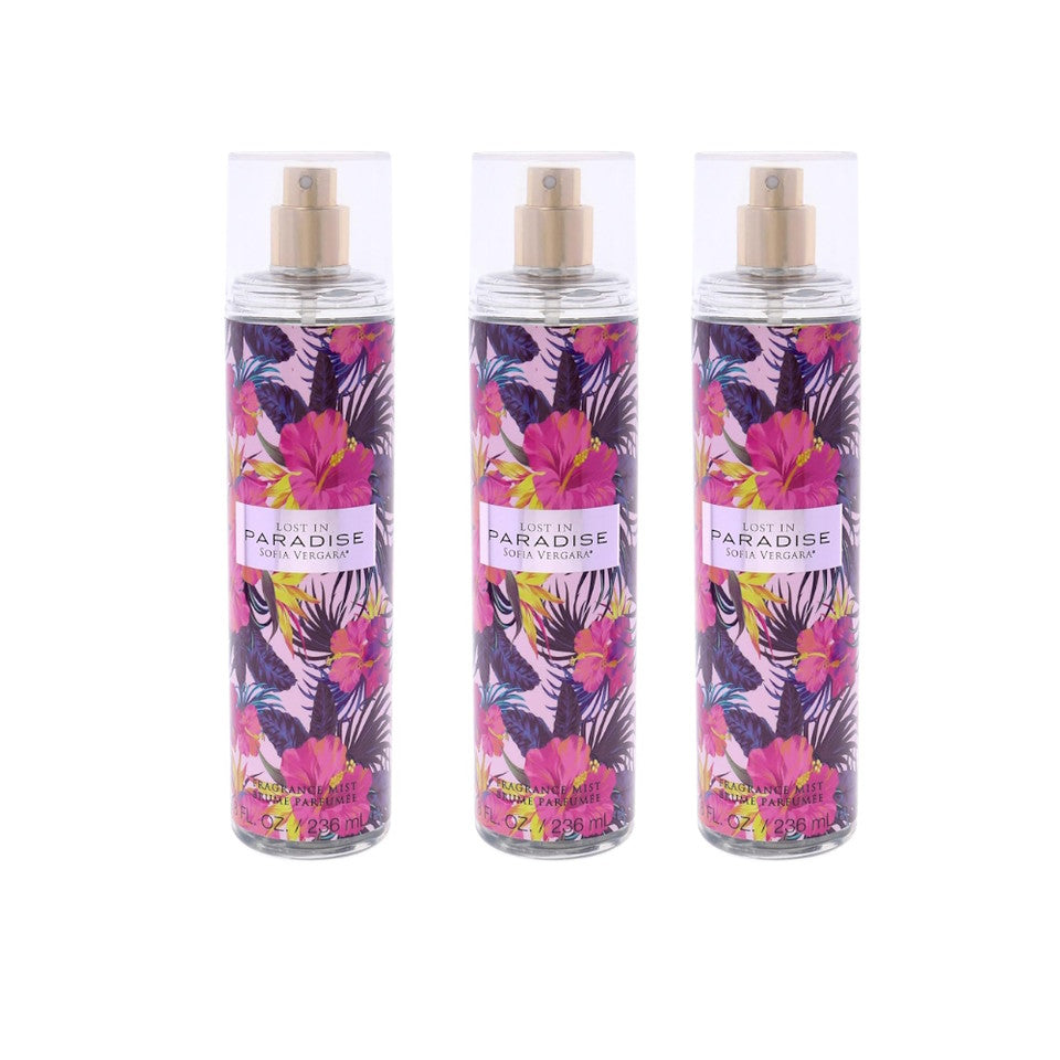 Sofia Vergara Lost In Paradise Body Mist 8.0 oz / 236 ml For Women (Pack of 3)