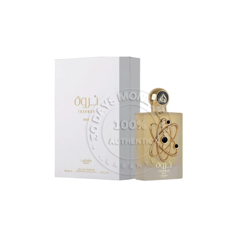 Tharwah Gold by Lattafa Perfume 3.4 oz / 100 ml – Unisex Eau de Parfum