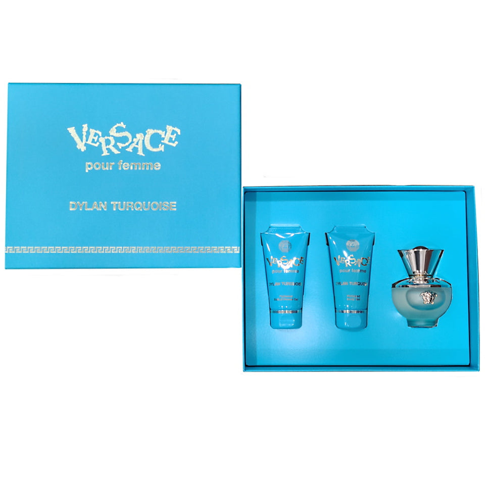 Versace Ladies Dylan Turquoise 3 Pc Gift Set Fragrances 8011003876778