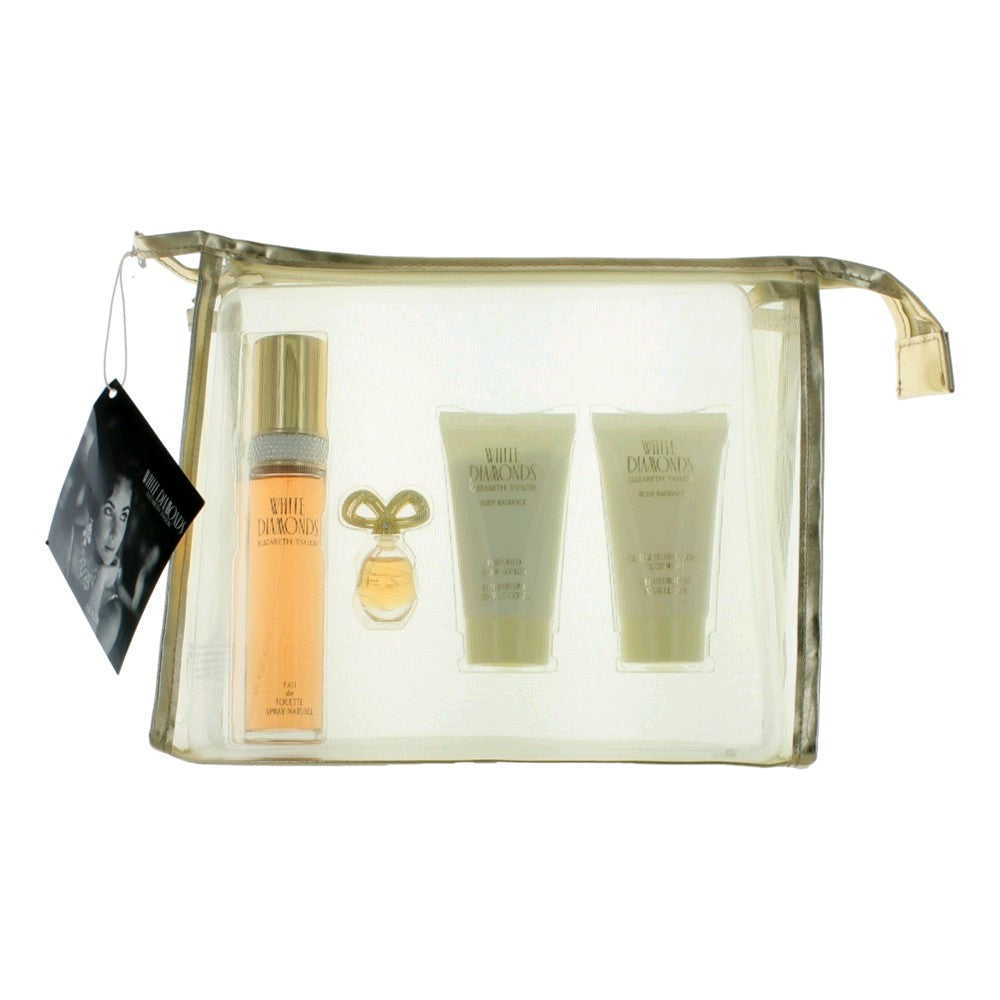 Elizabeth Taylor White Diamonds Eau de Toilette 4PCS Gift Set in Gold Bag