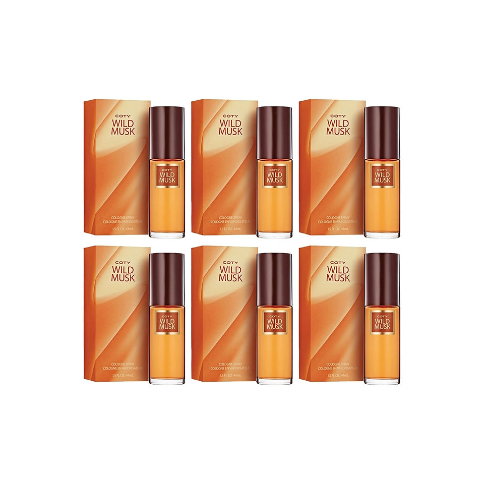 Pack of (6) Coty Wild Musk By Coty For Women. Cologne Spray 1.5-Ounces