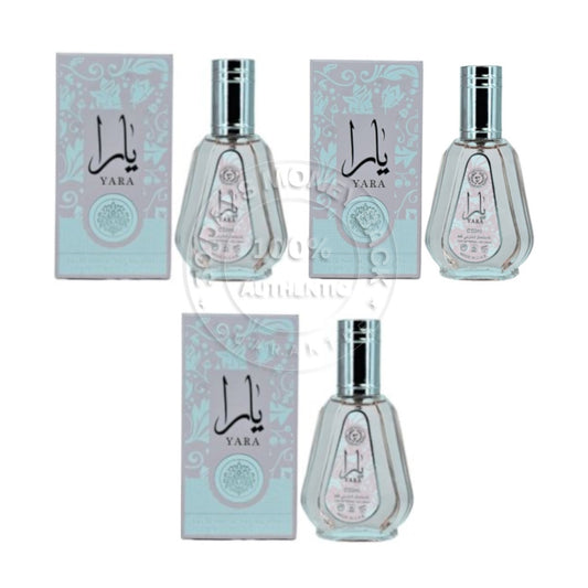Lattafa Yara Eau De Parfum 1.7 oz / 50 ml Spray Women (Pack of 3)
