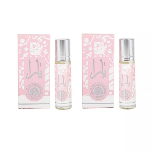 Lattafa Yara Roll On Parfum Oil 0.34 oz / 10 ml For Women (Pack of 2)