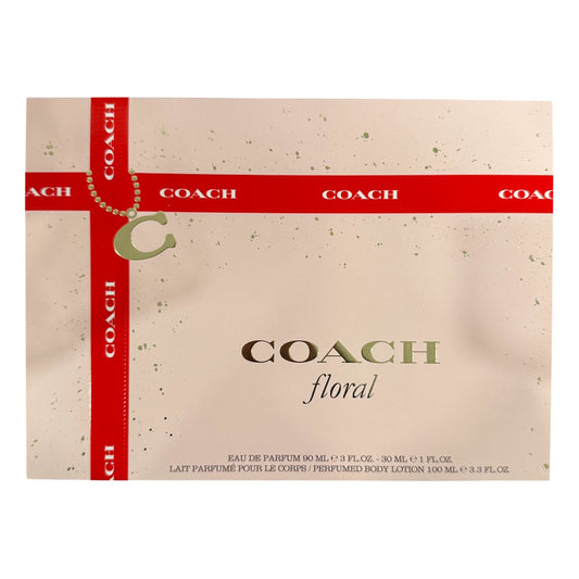 Coach Floral 3pc EDP Gift Set For Women (3 oz EDP + 1 oz EDP + 3.3 oz BL)