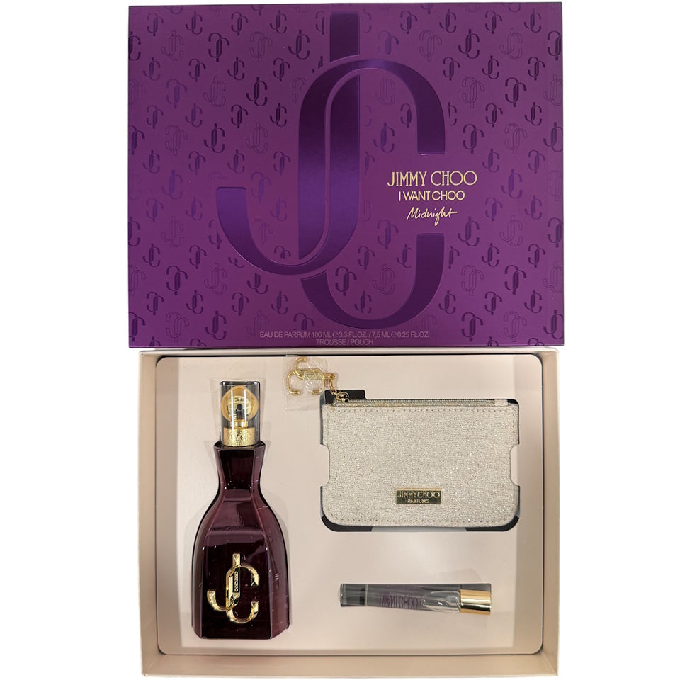 Jimmy Choo I Want Choo MIDNIGHT 3PC EDP Gift Set For Women