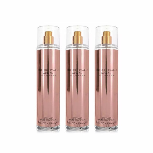 Sean John Unforgivable Body Mist 8.0 oz / 236 ml For Women (Pack of 3)