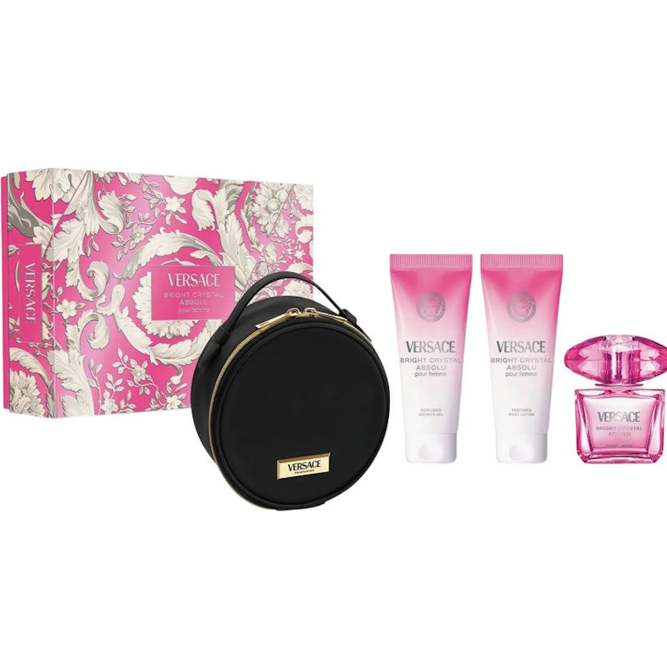 Versace BRIGHT CRYSTAL ABSOLU Eau De Parfum 4PC Gift Set for Women