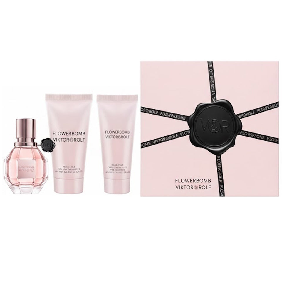 Viktor & Rolf Flowerbomb Eau De Parfum 3PC Travel Gift Set for Women
