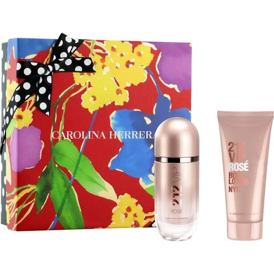 Carolina Herrera 212 VIP ROSE Women 2PC Gift Set (EDP Spray + Body Lotion)