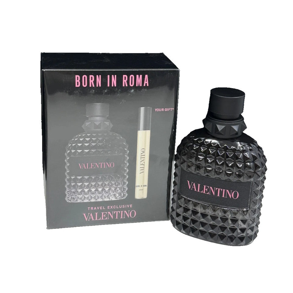 Valentino UOMO Travel Exclusive Born In Roma EDT 3.4 oz + Mini 0.33 oz Set