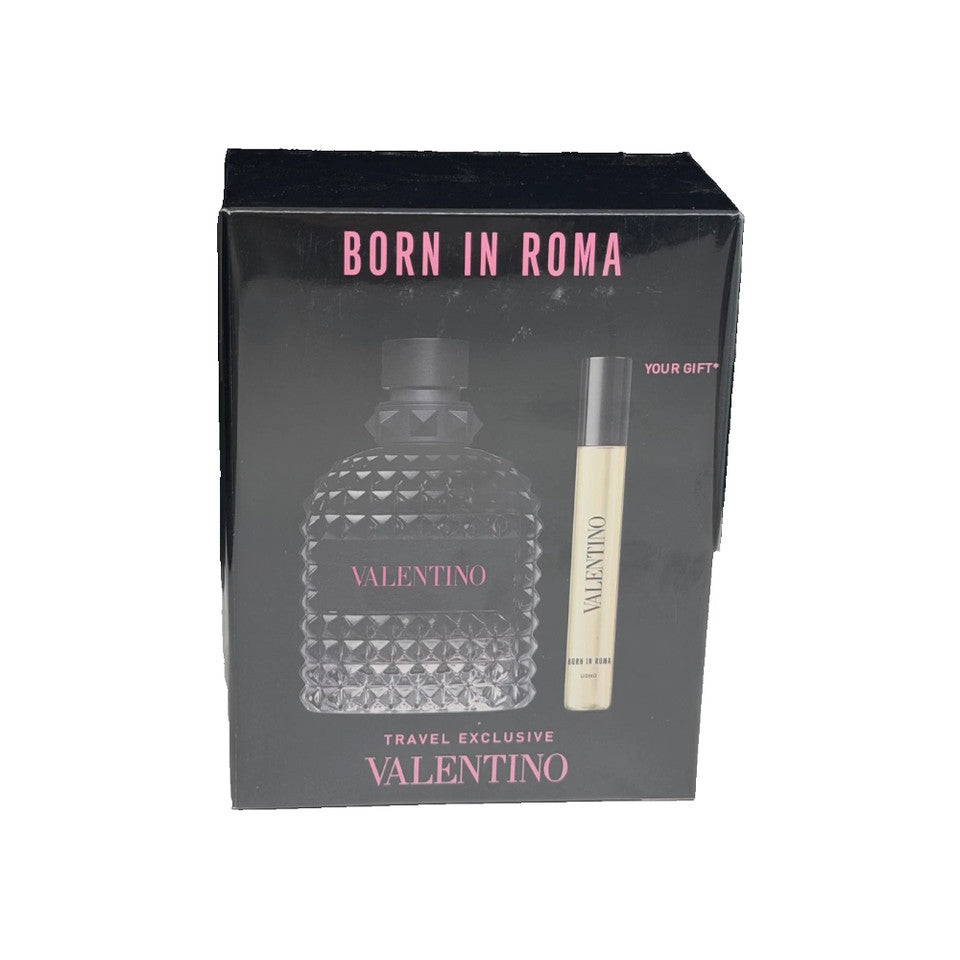 Valentino UOMO Travel Exclusive Born In Roma EDT 3.4 oz + Mini 0.33 oz Set